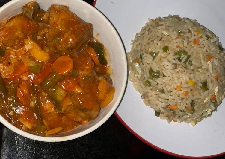 Gizzard sauced with rice