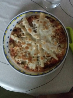 Una foto de Pizza vegetal rica rica