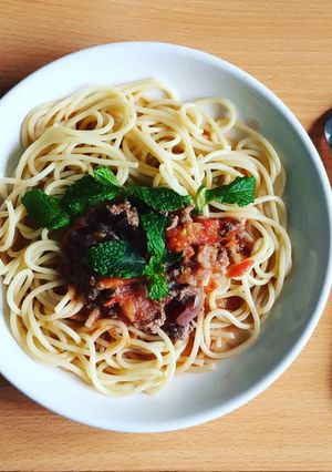 Hình của món Spaghetti sốt bò cà chua.