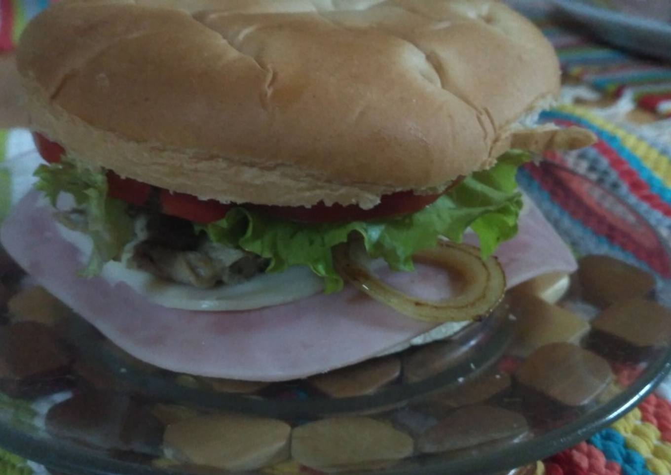 Hamburguesa completa al pan (carne al horno)🍔