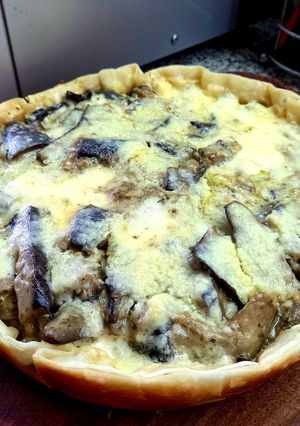 Una foto de Tarta de berenjenas 🍆. Sigo entretenida con las tartas saladas