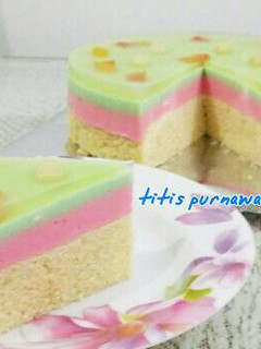 Foto resep Fruit Pudding Cake (puding busa)
