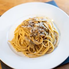 Porcini cream pasta A picture of Porcini cream pasta.