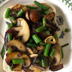 Sautéed French Bean & Mushroom Sandwich A picture of Sautéed French Bean & Mushroom Sandwich.