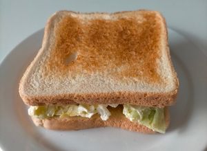 Foto principal de Sándwich vegetariano: Col, cebolla y huevo
