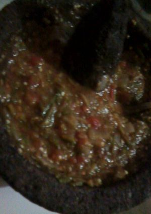 Una foto de Salsa frita de molcajete