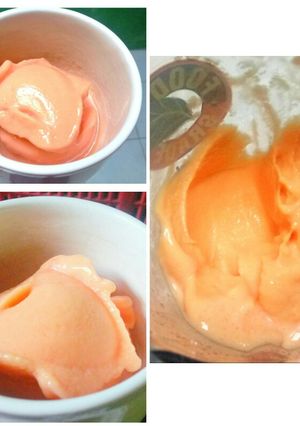Foto resep Es krim blender pepaya (sorbet)
