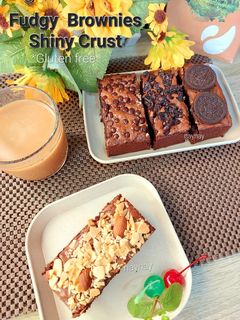 Foto resep Fudgy Brownies Shiny Crust Gluten Free