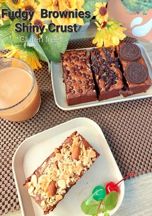 Foto resep Fudgy Brownies Shiny Crust Gluten Free