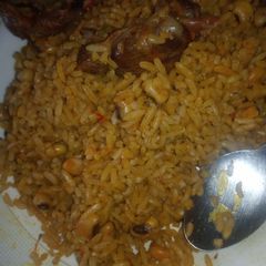Palm Oil Rice & beans A picture of Palm Oil Rice & beans.