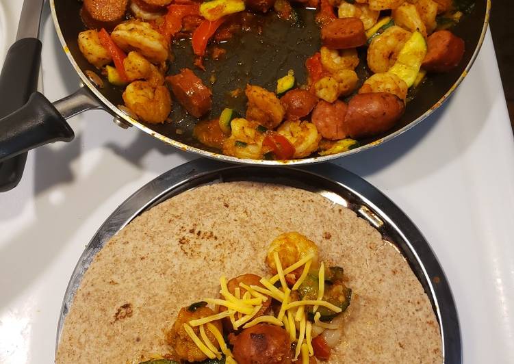 Steps to Prepare Quick 1 skillet andouille sausage &amp; shrimp