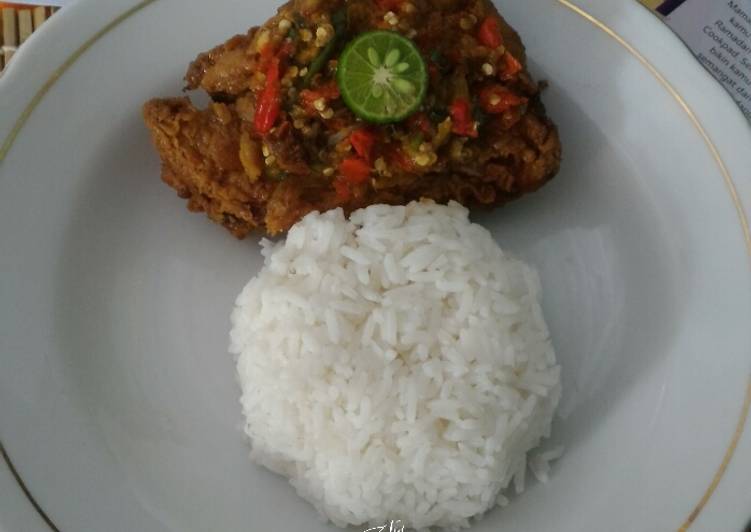 Chicken butter milk sambal geprek jeruk limo