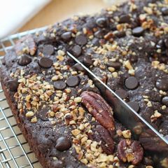 A picture of Eggless Vegan Fudgy Brownies.