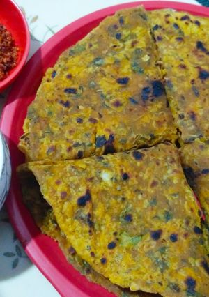અચારી થેપલા=achari thepla in gujarati ) રેસીપી મુખ્ય ફોટો
