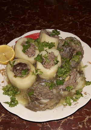 صورة لوصفة دولمة بطاطا والقرنون