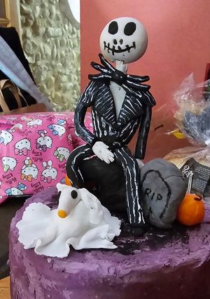 Una foto de Tarta Jack Skellington