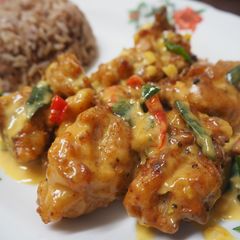 A picture of Salted Egg & Mongolian Buttermilk Crispy Chicken.