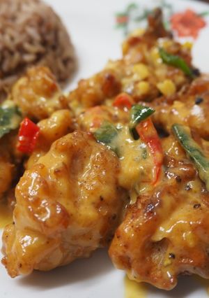A picture of Salted Egg & Mongolian Buttermilk Crispy Chicken.