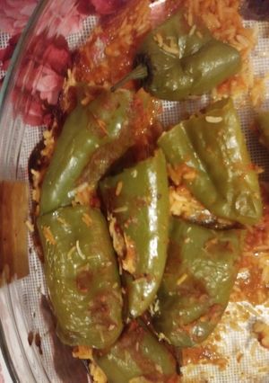 صورة لوصفة فلفل اخضر محشي في الفرن 🍴🍴😊😊