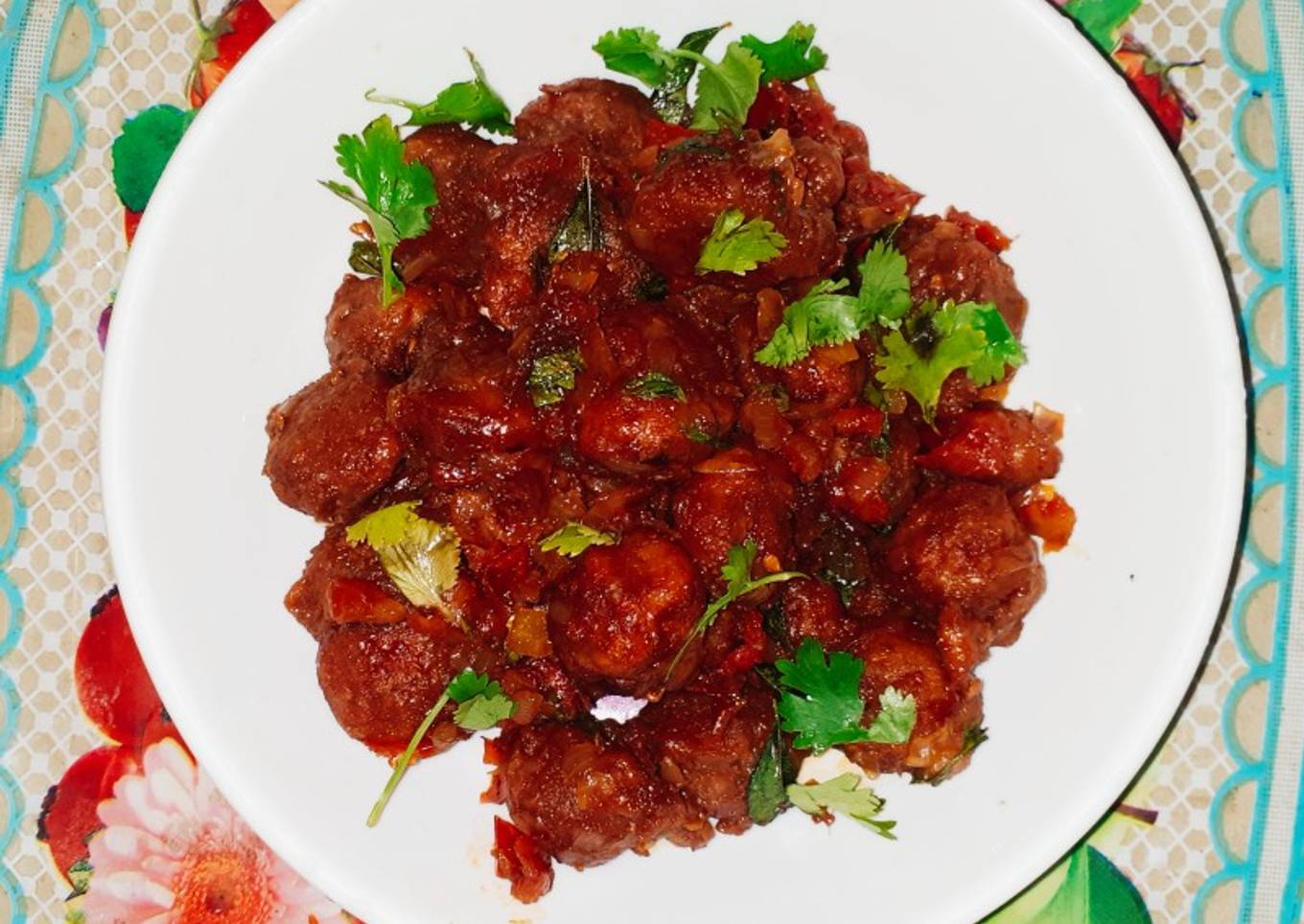 Soya Bean Manchurian / Soya Chukka / Soya Curry Recipe