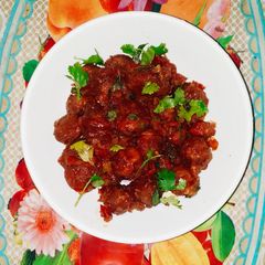 A picture of Soya Bean Manchurian / Soya Chukka / Soya Curry Recipe.