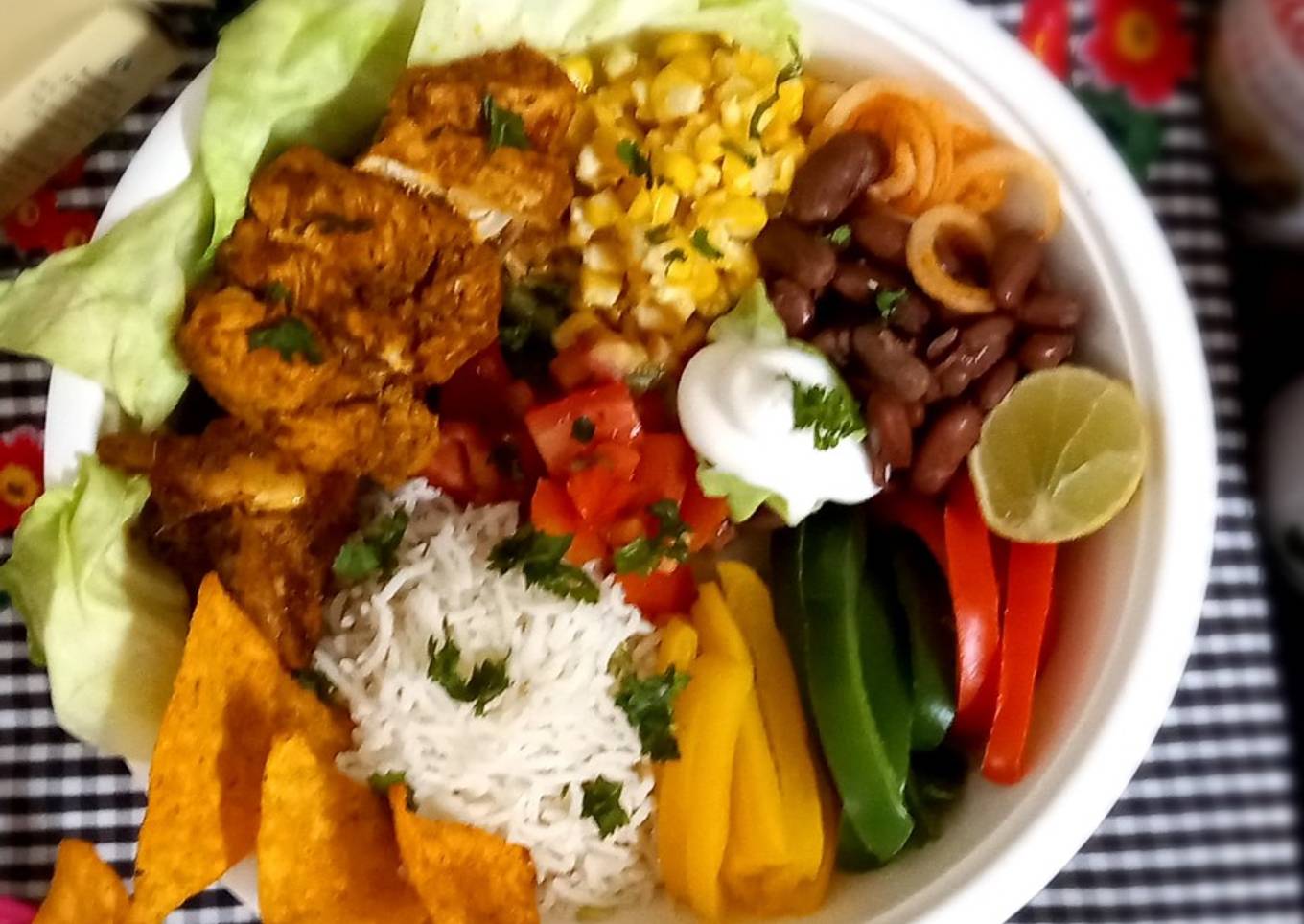 Grilled chicken burrito bowl