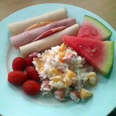 A picture of Vickys Rice Salad, GF DF EF SF NF.