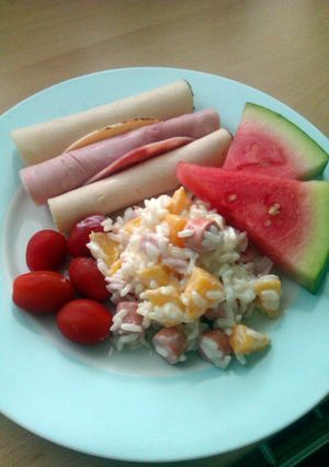 A picture of Vickys Rice Salad, GF DF EF SF NF.