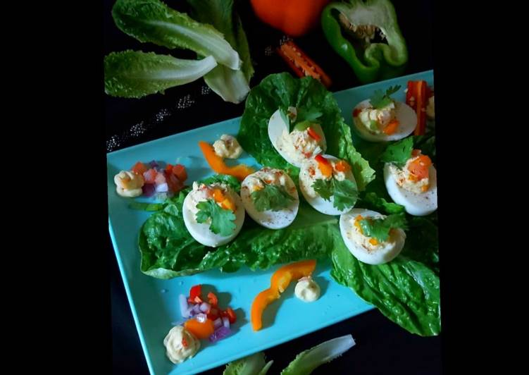 indian salsa deviled eggs recipe main photo