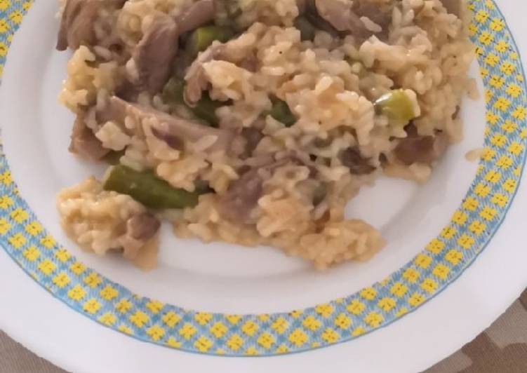 Risotto de espárragos trigueros y setas