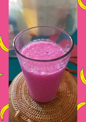 Foto resep Pink dragon banana smoothies