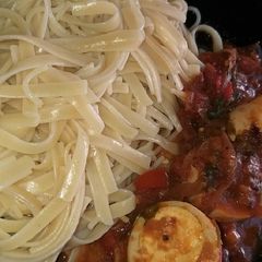 Egg Curry with Linguines #Charityrecipe #4weekschallenge A picture of Egg Curry with Linguines #Charityrecipe #4weekschallenge.