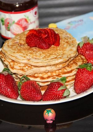 A picture of Very Berry Strawberry Shortcake Pancakes.