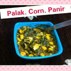 A picture of Palak Corn Paneer.