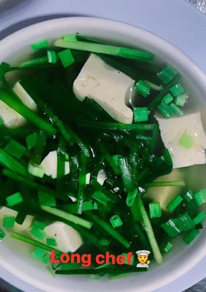 Hình của món Canh hẹ đậu hủ (chay).
