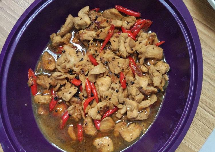 Resep Ayam Lada Hitam (Black Pepper Chicken) simpel, Enak