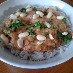 A picture of Peanut Butter Chicken in a Slow Cooker.