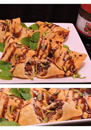 A picture of Chocolate Nutella Dry Fruit Samosa.