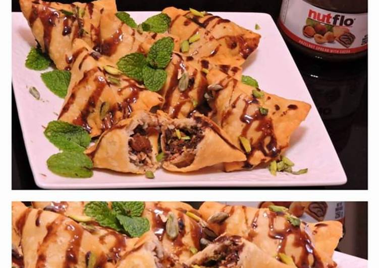 Step-by-Step Guide to Prepare Speedy Chocolate Nutella Dry Fruit Samosa