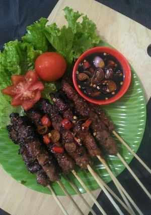 Foto resep Sate daging manis sederhana..