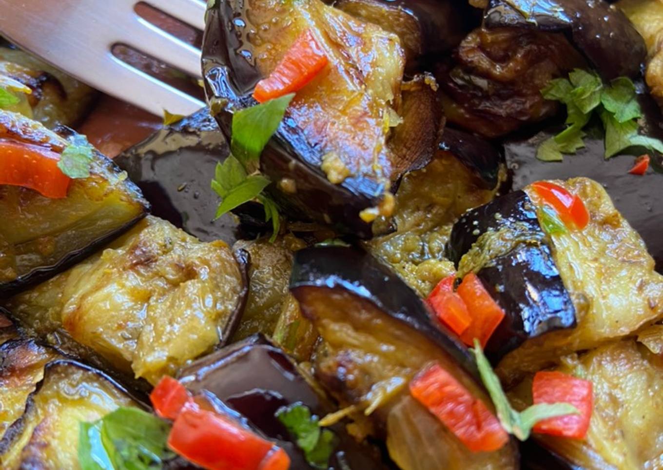 Moroccan aubergine with chermoula