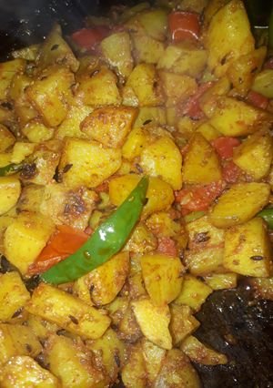A picture of Jeera aloo.