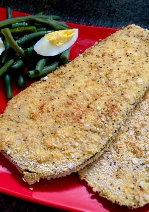 Una foto de Milanesas de berenjena 🍆