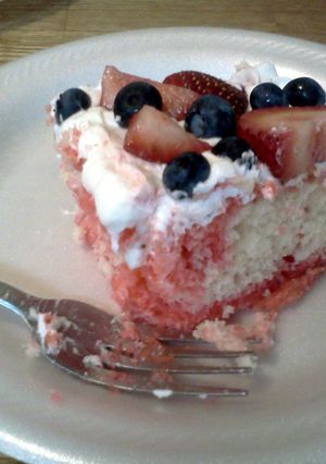 A picture of jello cake.