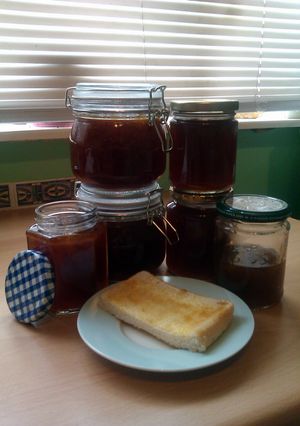 A picture of Vickys Homemade Peach Jam, GF DF EF SF NF.