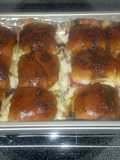 Glazed hot ham or turkey sandwiches
