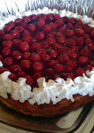 A picture of Cherry Swirl Cheesecake.