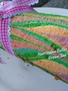 Foto resep Hurricane Swiss Roll Cake ~ Green Tea (Motif Songket)