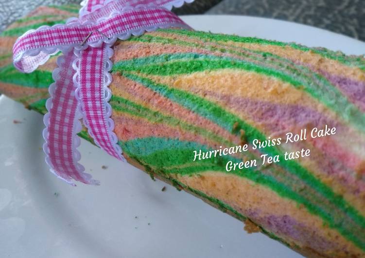 Bagaimana Membuat Hurricane Swiss Roll Cake ~ Green Tea (Motif Songket) Anti Gagal