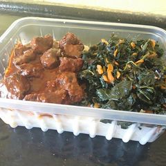 A picture of Liver with Ugali #theme challenge.